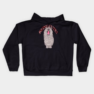 KOMONDOR DOG BEING CUTE Kids Hoodie